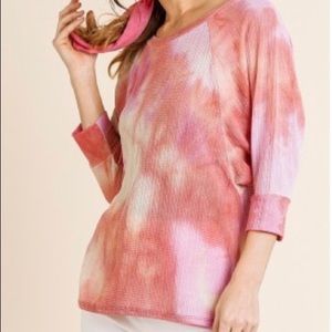 Restocked! Textured Tie-Dye Spring Knit Top